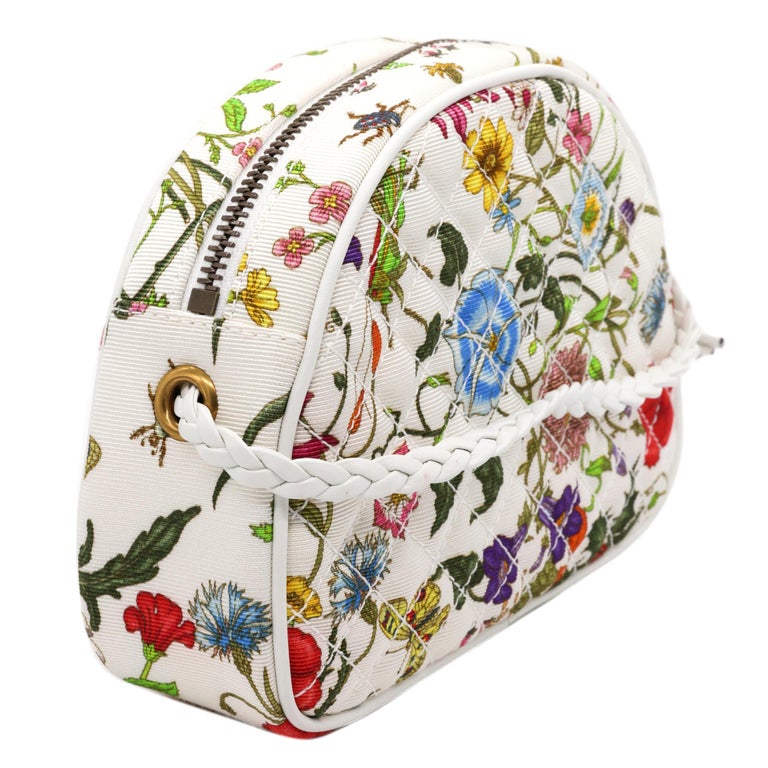 Gucci Trapuntata Quilted Floral Crossbody Bag with Multitonal Hardware