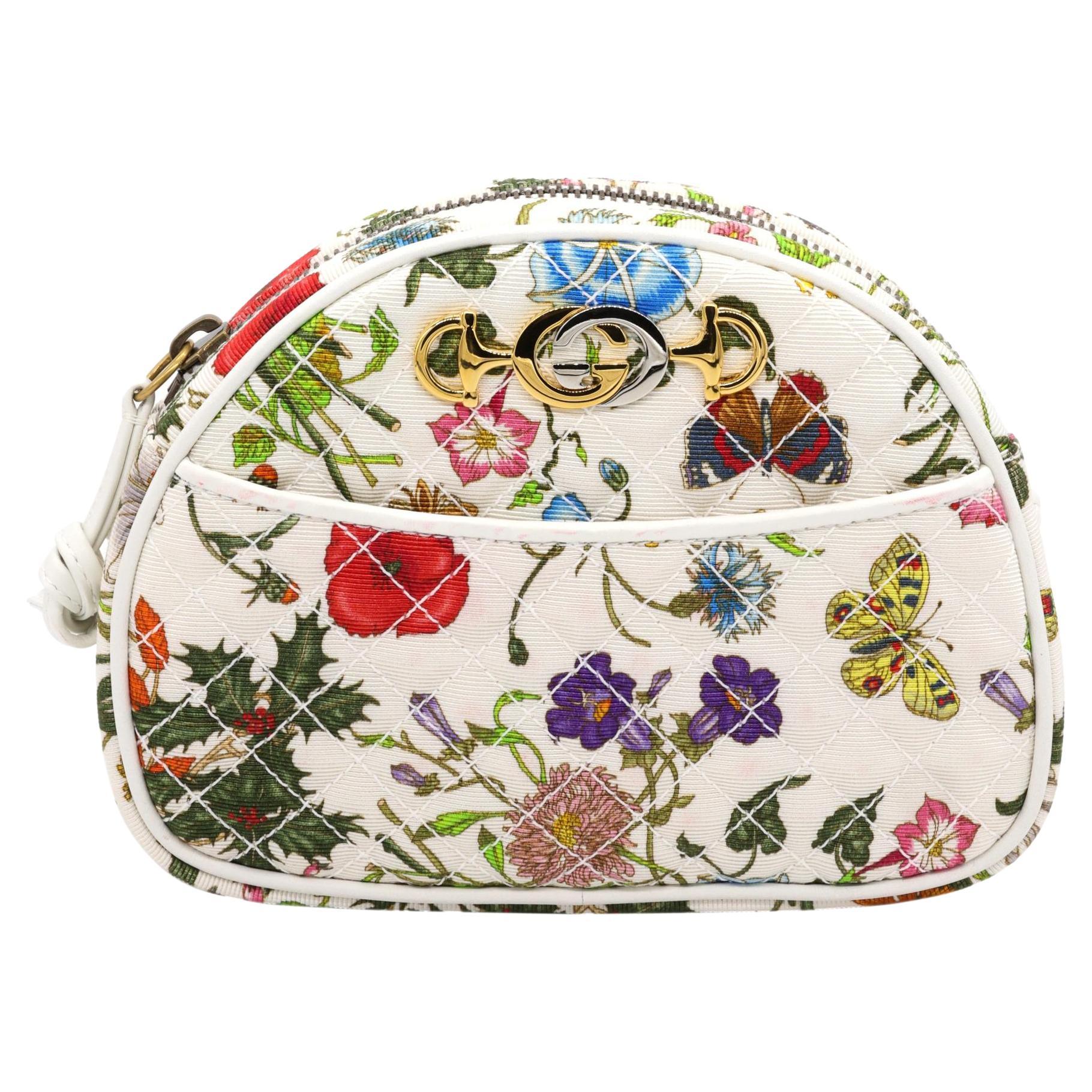Gucci Trapuntata Quilted Floral Crossbody Bag with Multi-tonal Hardware, 2018.