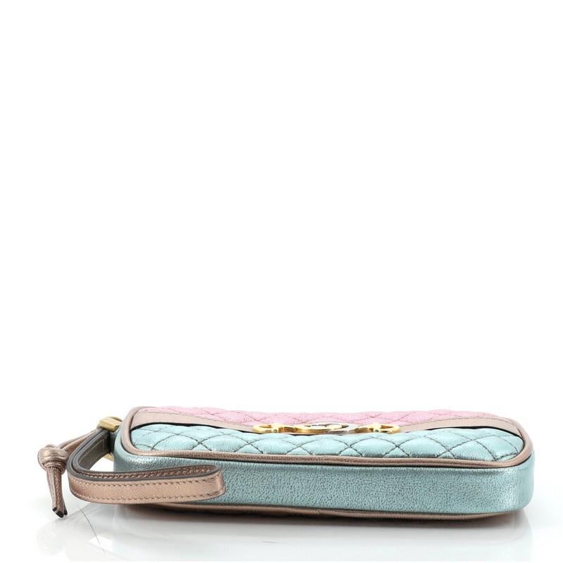 Women's or Men's Gucci Trapuntata Wristlet Quilted Laminated Leather
