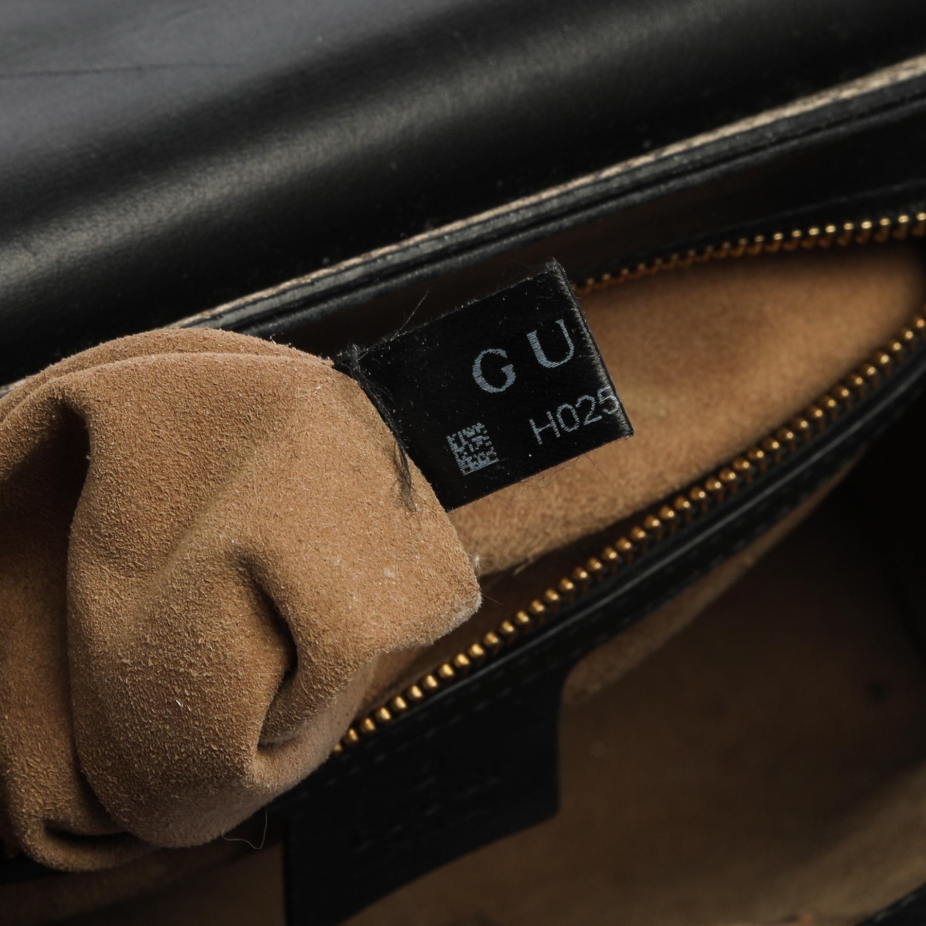 Women's Gucci Tri Color GG Supreme Canvas and Leather Medium Padlock Shoulder Bag