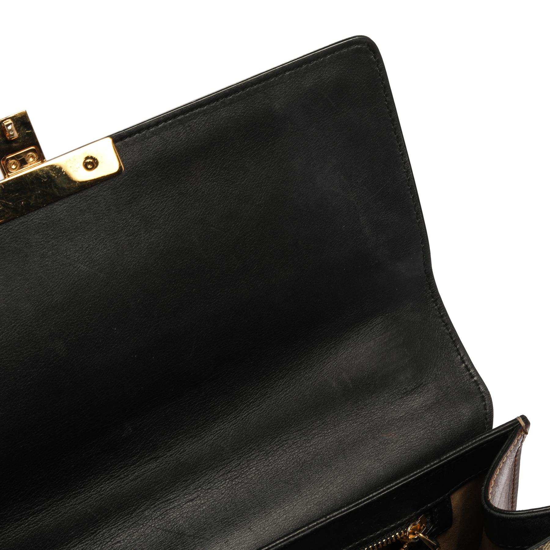 Gucci Tri Color GG Supreme Canvas and Leather Medium Padlock Shoulder Bag 1