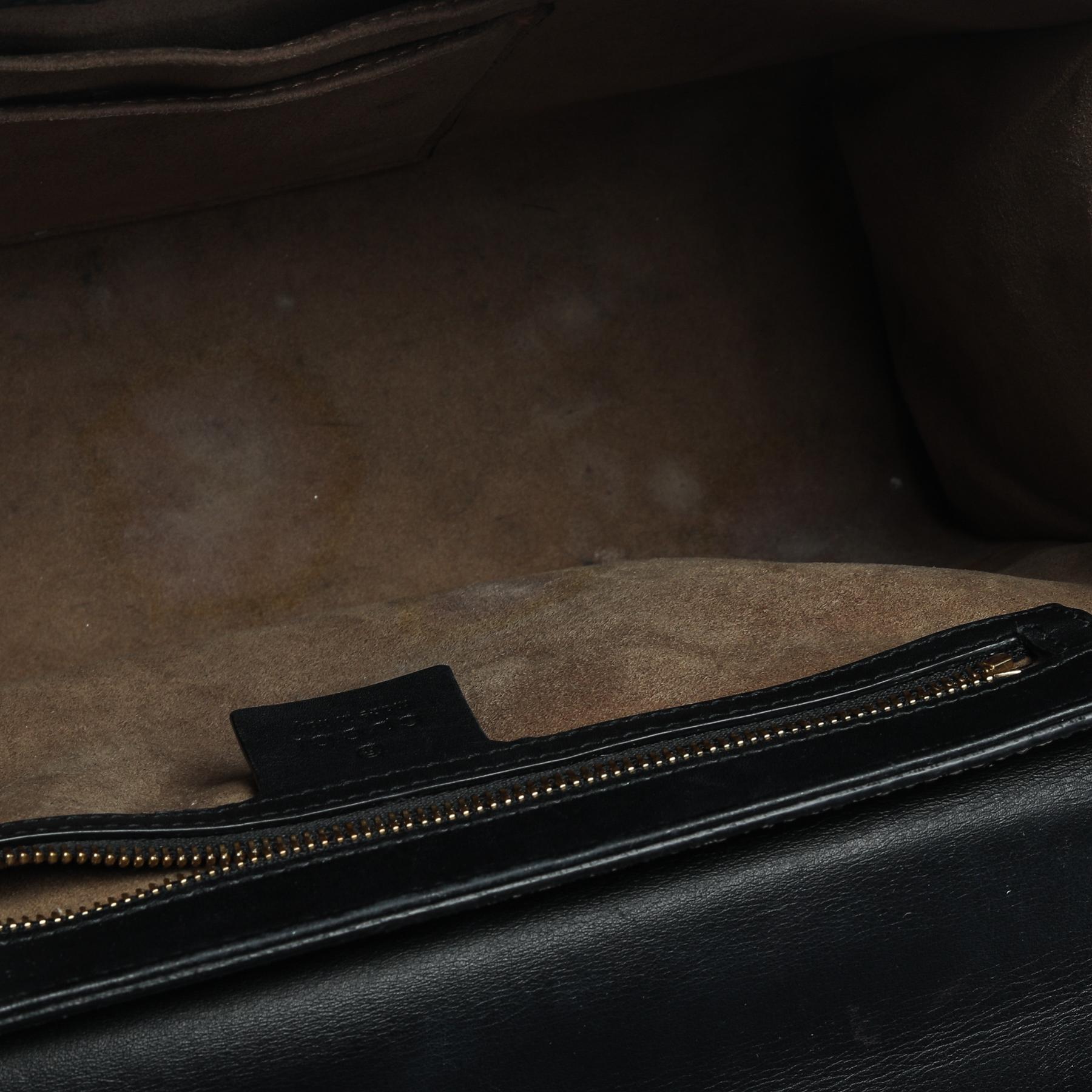Gucci Tri Color GG Supreme Canvas und Leder Medium Vorhängeschloss Umhängetasche 3