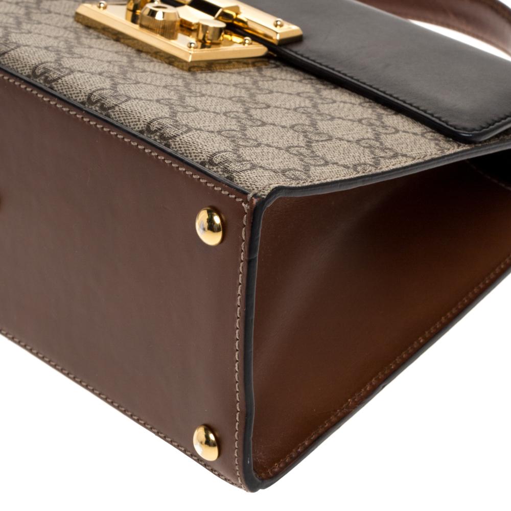 gucci padlock gg supreme top handle bag