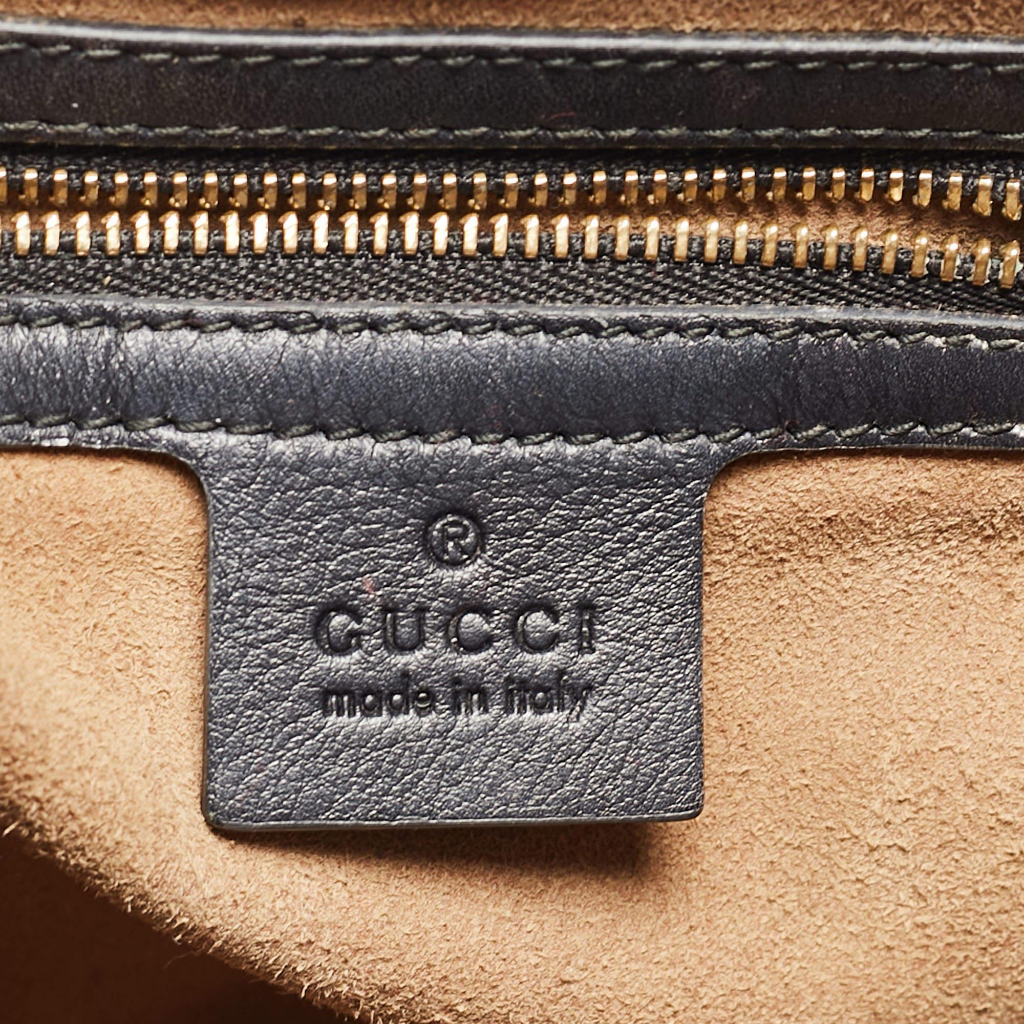 Gucci Tri Color GG Supreme beschichtetes Segeltuch und Leder Padlock Top Handle Bag 13