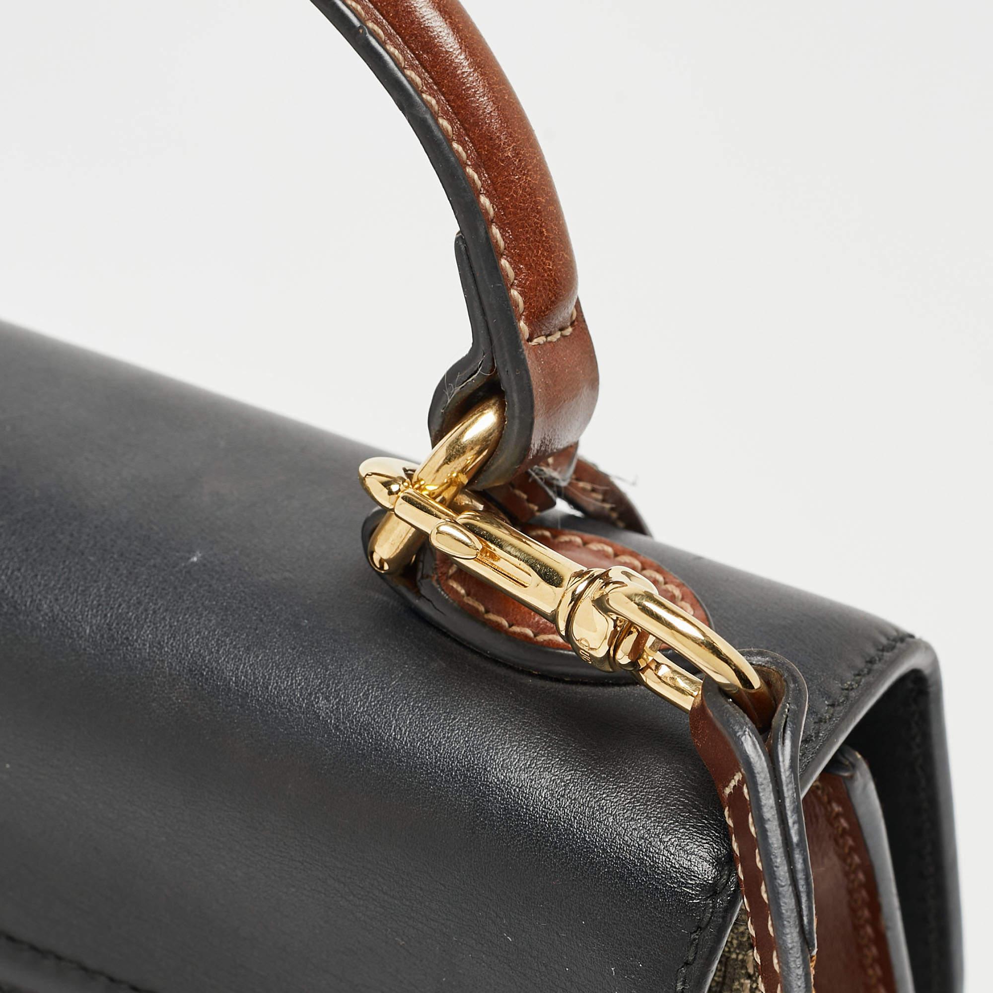 Gucci Tri Color GG Supreme beschichtetes Segeltuch und Leder Padlock Top Handle Bag 3