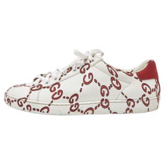 Used Gucci Tri Color Leather Ghost GG Ace Sneakers Size 37