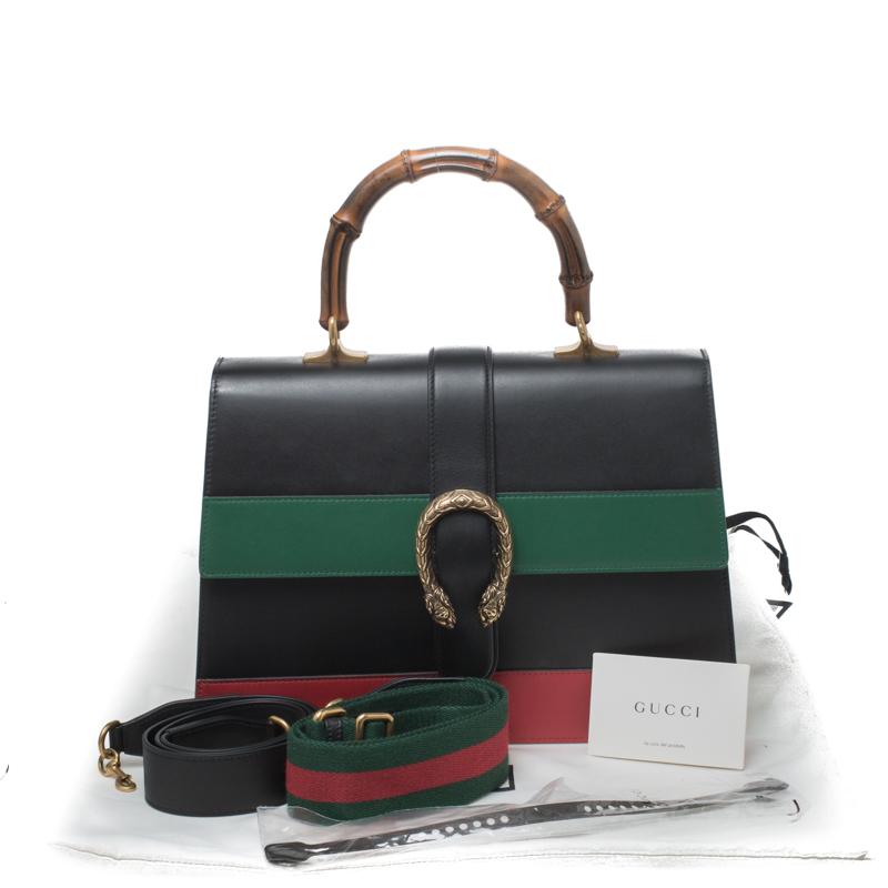 Gucci Tri Color Leather Large Dionysus Bamboo Top Handle Bag 3