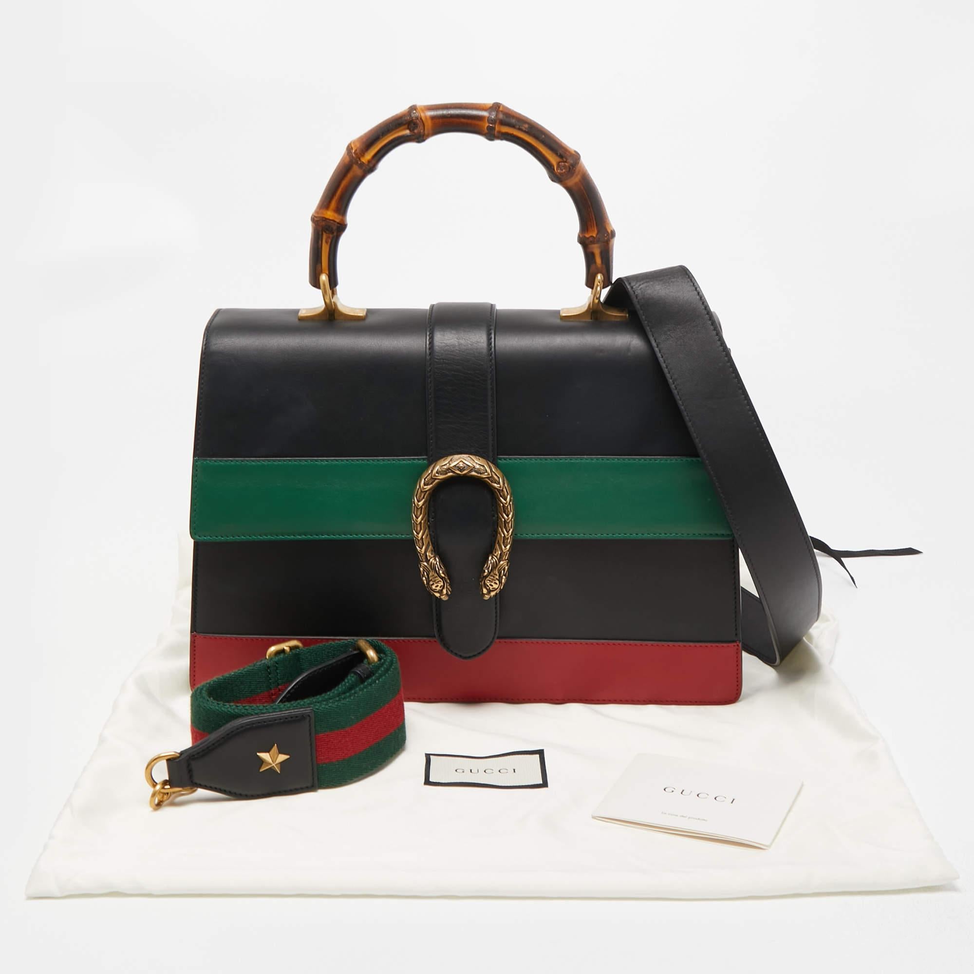 Gucci Tri Color Leather Large Dionysus Bamboo Top Handle Bag 7