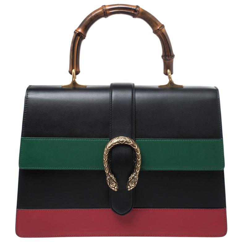 Gucci Bamboo Bullet Leather Studded Limited Edition Tri-Color Handbag. at  1stDibs