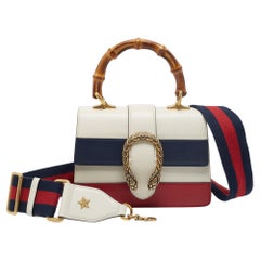 Used Gucci Tri Color Leather Mini Dionysus Bamboo Top Handle Bag