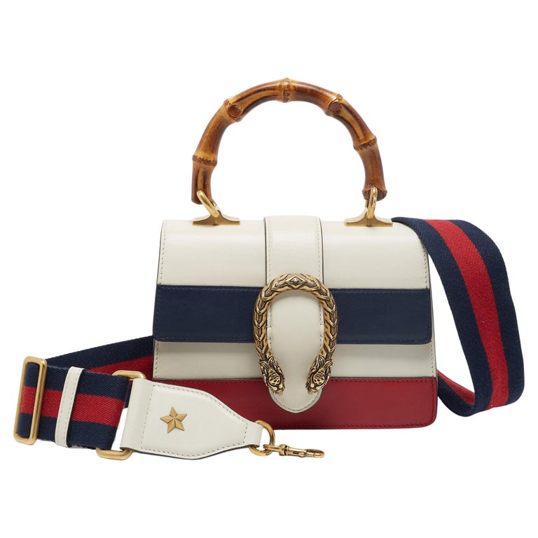 Gucci Tri Color Leather Mini Dionysus Bamboo Top Handle Bag For Sale at
