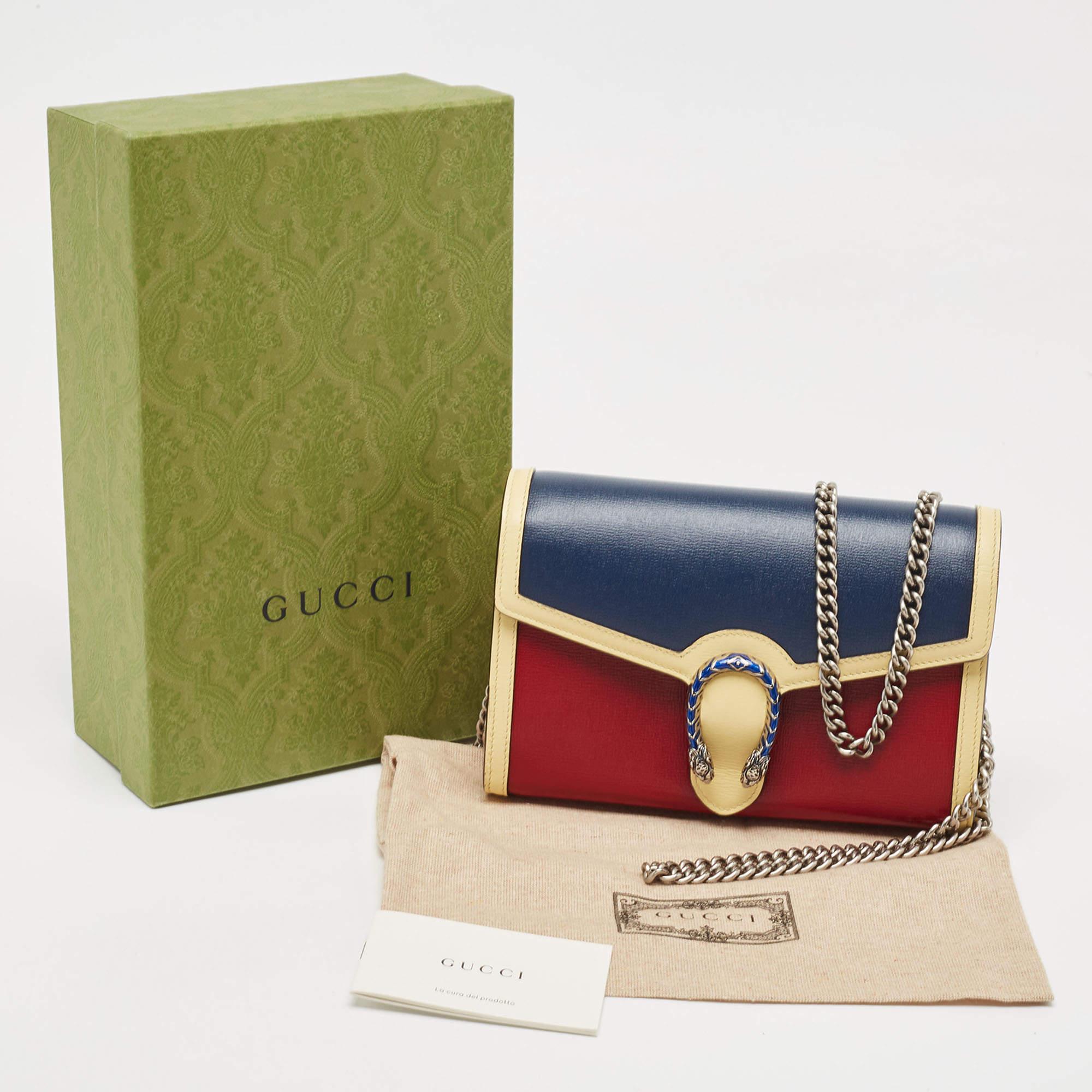 Gucci Mini Dionysus Umhängetasche aus dreifarbigem Leder im Angebot 1