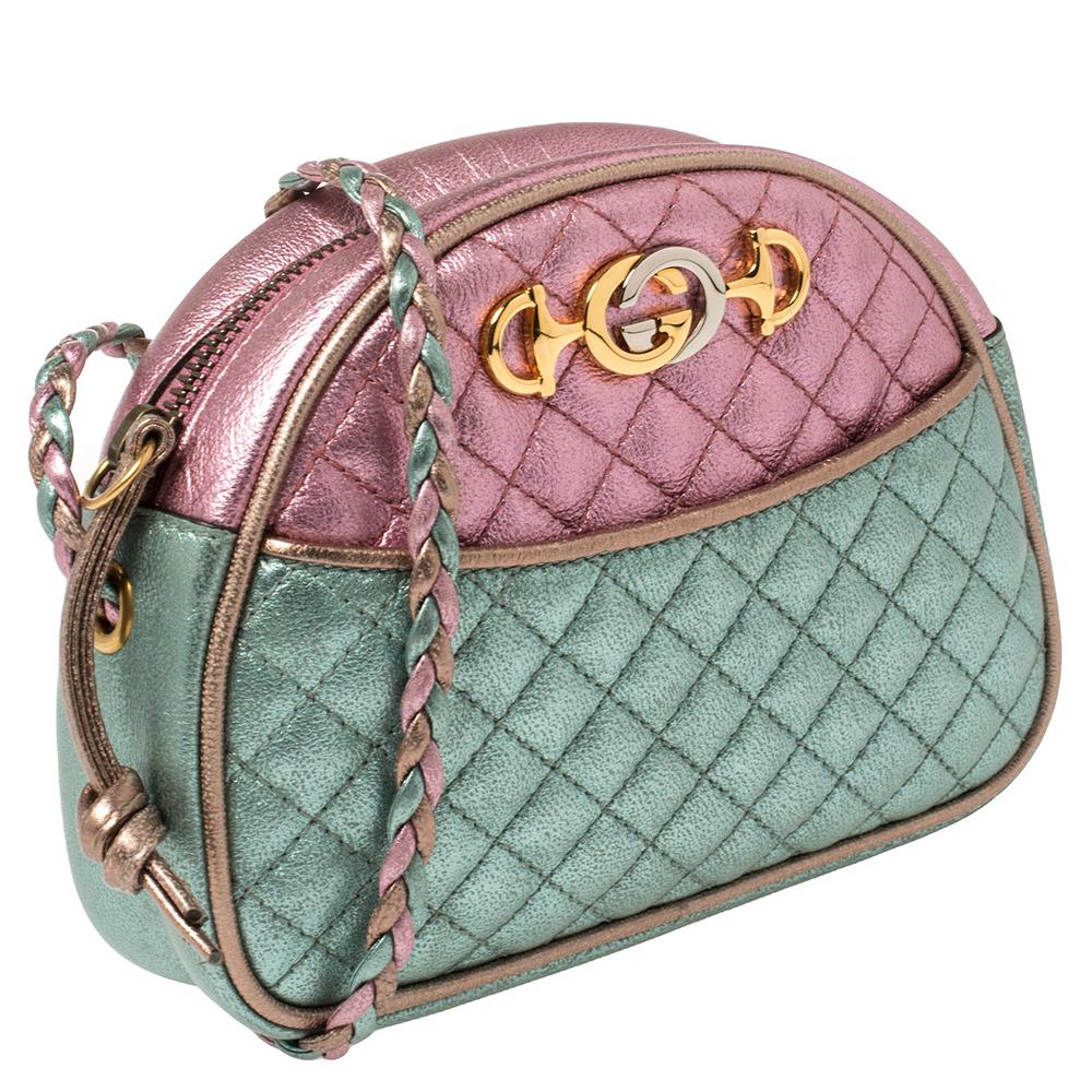 Gucci Tri Color Quilted Leather Mini Trapuntata Crossbody Bag In Good Condition In Dubai, Al Qouz 2