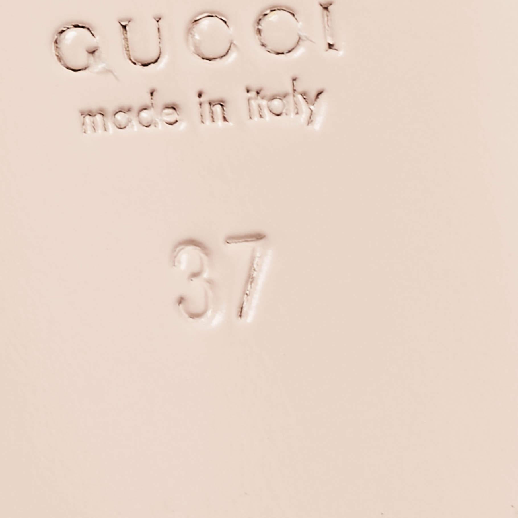 Gucci Tri Color Stripe Canvas Princetown Horsebit Mules Size 37 For Sale 4