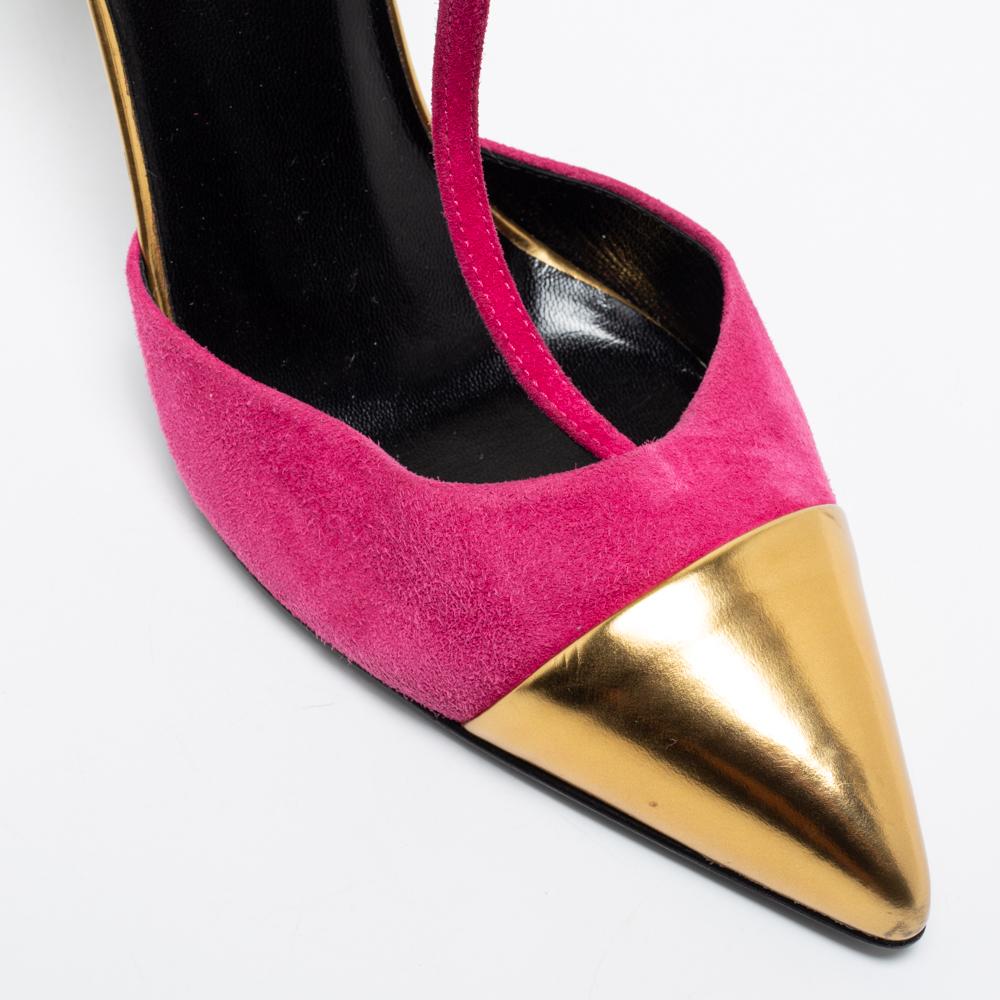 Gucci Tri Color Suede and Leather Cap Toe Coline T-Strap Pumps Size 36.5 3