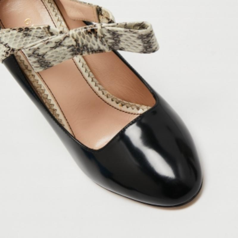 Escarpins Nimue en cuir tricolore et peau de serpent Gucci Taille 37 Pour femmes en vente