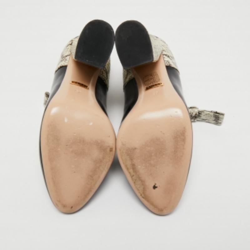 Escarpins Nimue en cuir tricolore et peau de serpent Gucci Taille 37 en vente 1