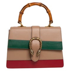 Gucci Tricolor Leder Medium Dionysus Bamboo Top Handle Bag