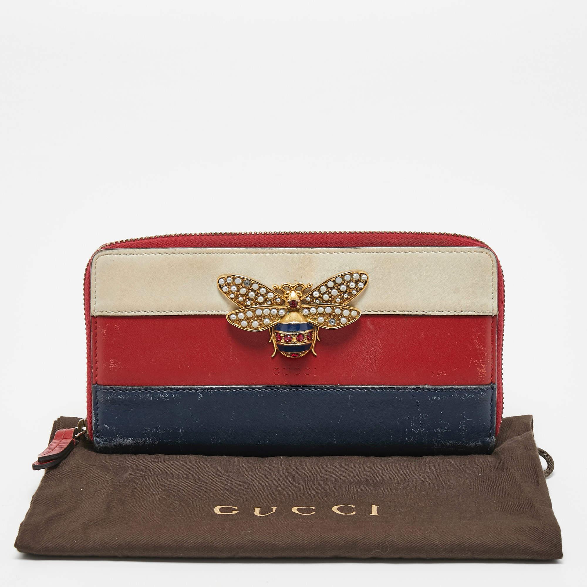 Gucci Tricolor Leather Queen Margaret Zip Around Wallet For Sale 6