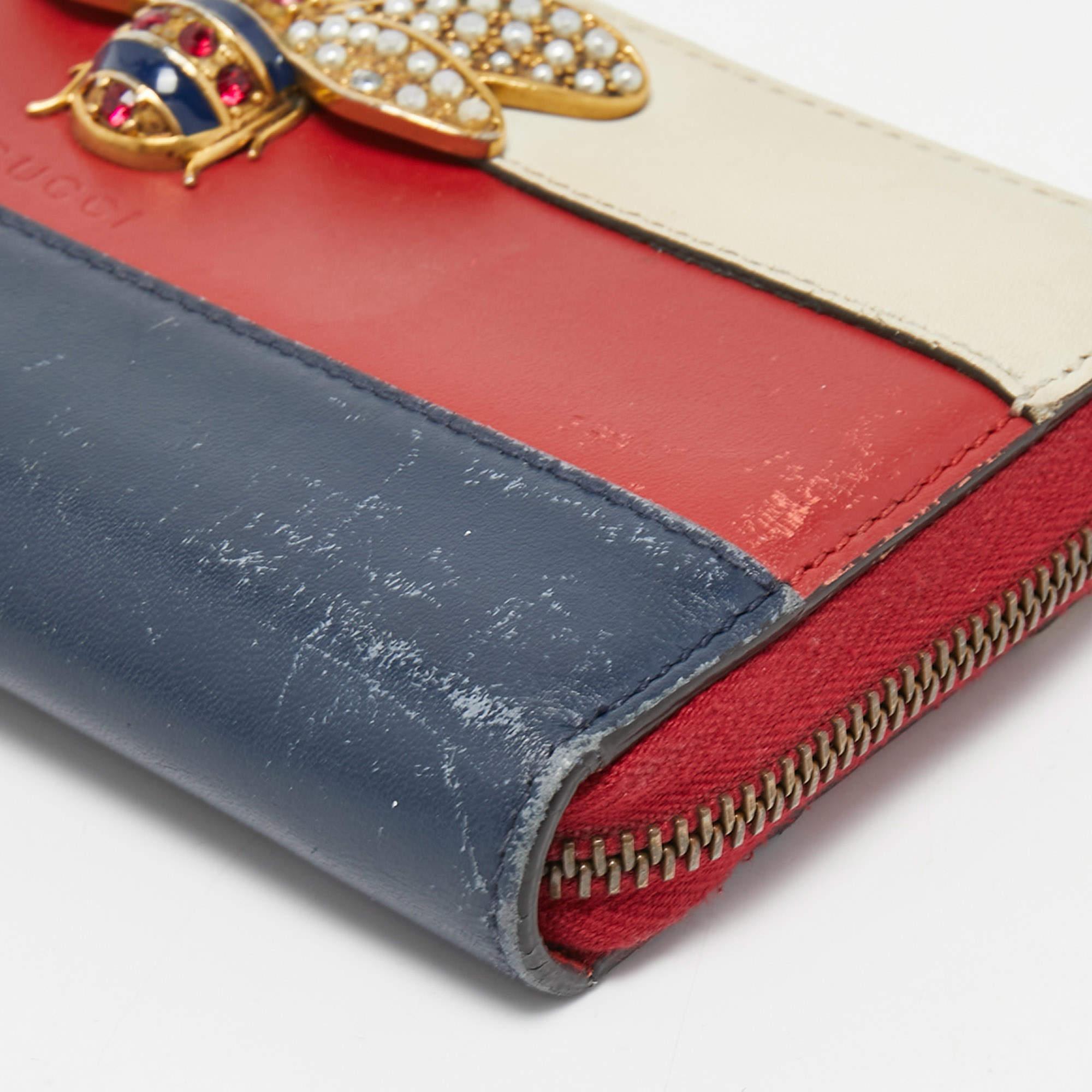 Gucci Tricolor Leather Queen Margaret Zip Around Wallet For Sale 1