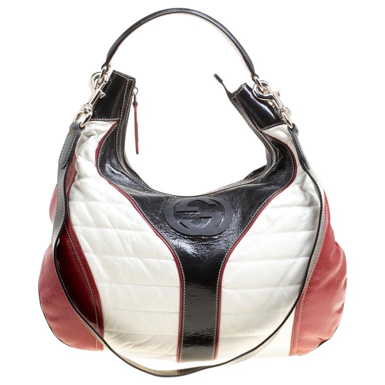 Gucci Tricolor Leather Snow Glam Medium Hobo For Sale at 1stDibs
