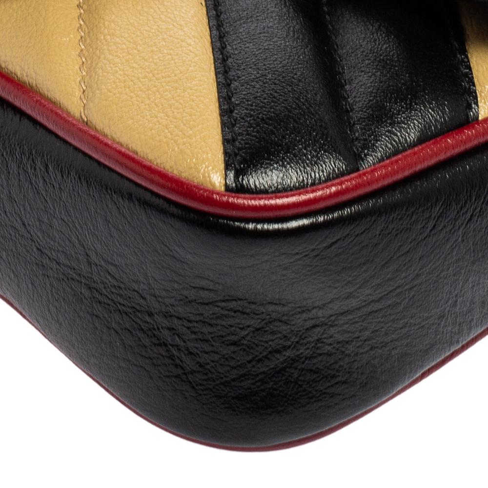 Gucci Tricolor Matelassé Leather Super Mini GG Marmont Torchon Crossbody Bag 2