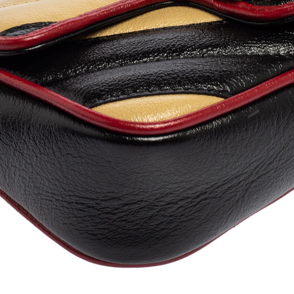 Gucci Tricolor Matelassé Leather Super Mini GG Marmont Torchon Crossbody Bag 4