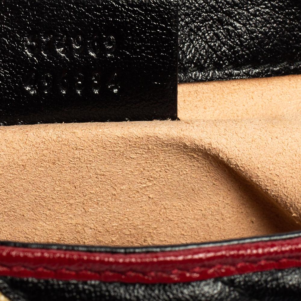 Black Gucci Tricolor Matelassé Leather Super Mini GG Marmont Torchon Crossbody Bag