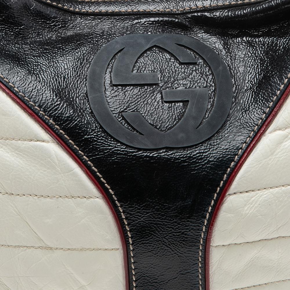 Gucci Tricolor Patent Leather and Leather Medium Snow Glam Hobo 5