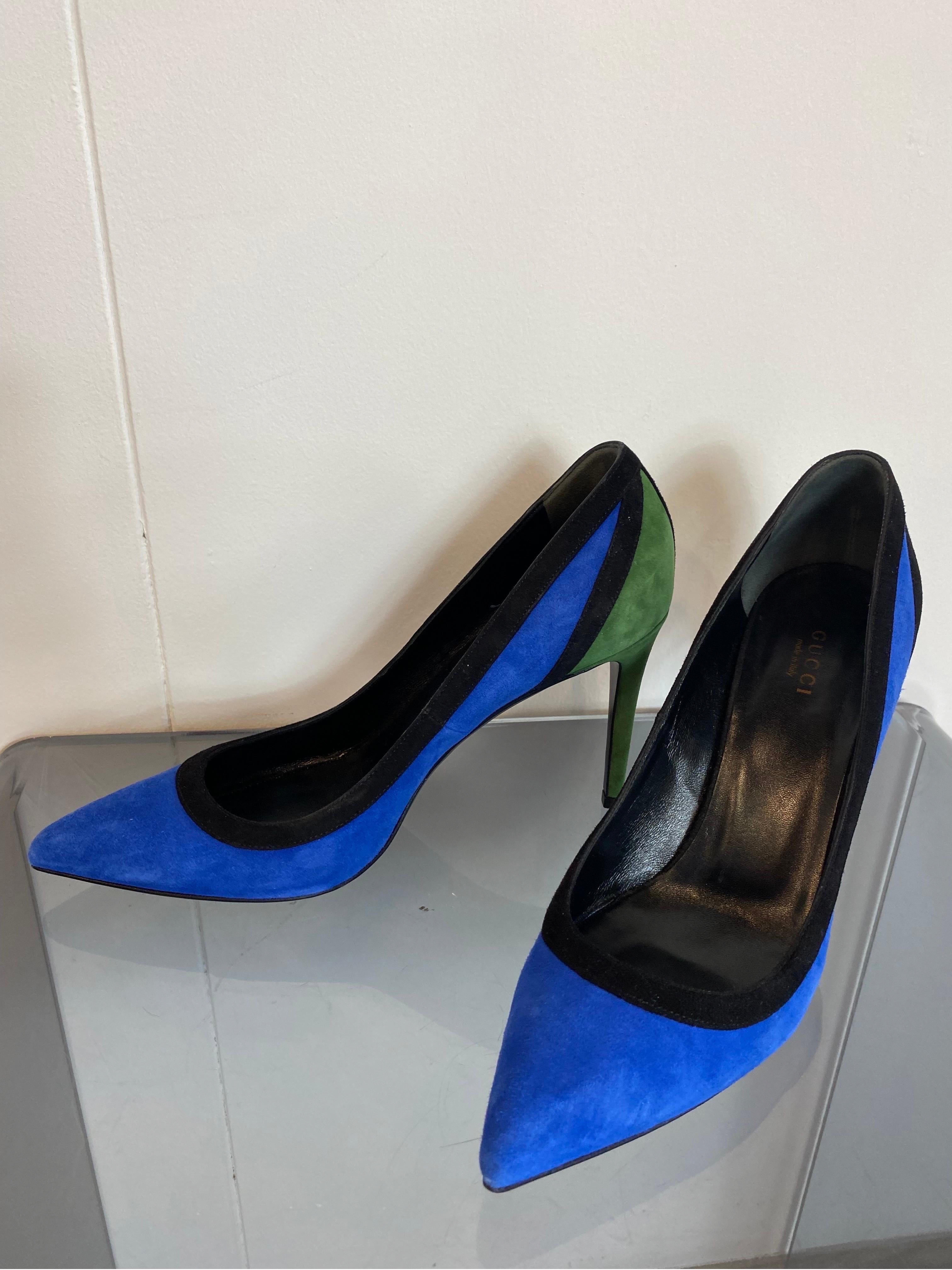 Gucci tricolor Pumps décolleté in suede 5