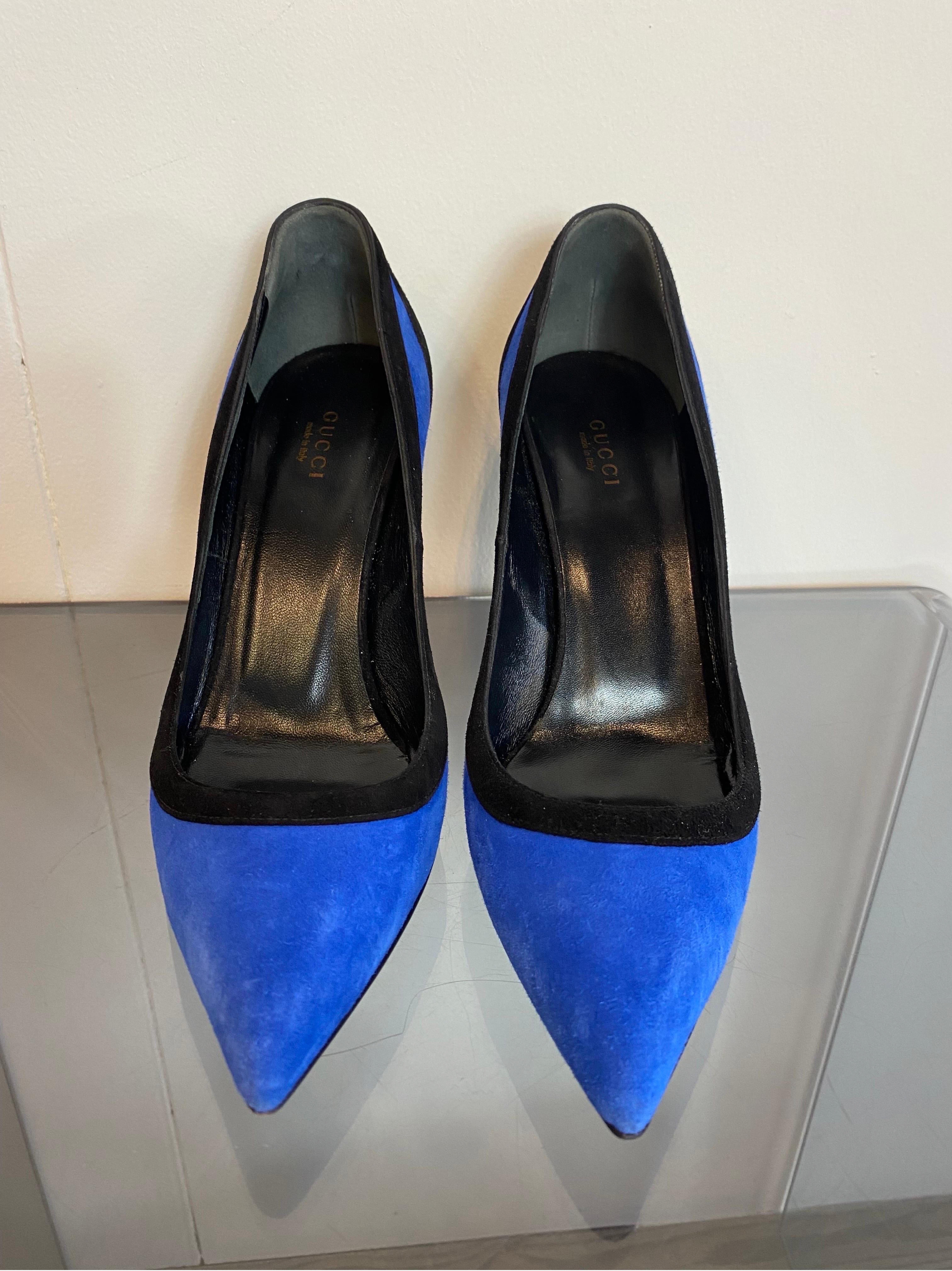 Gucci tricolor Pumps décolleté in suede In Excellent Condition In Carnate, IT