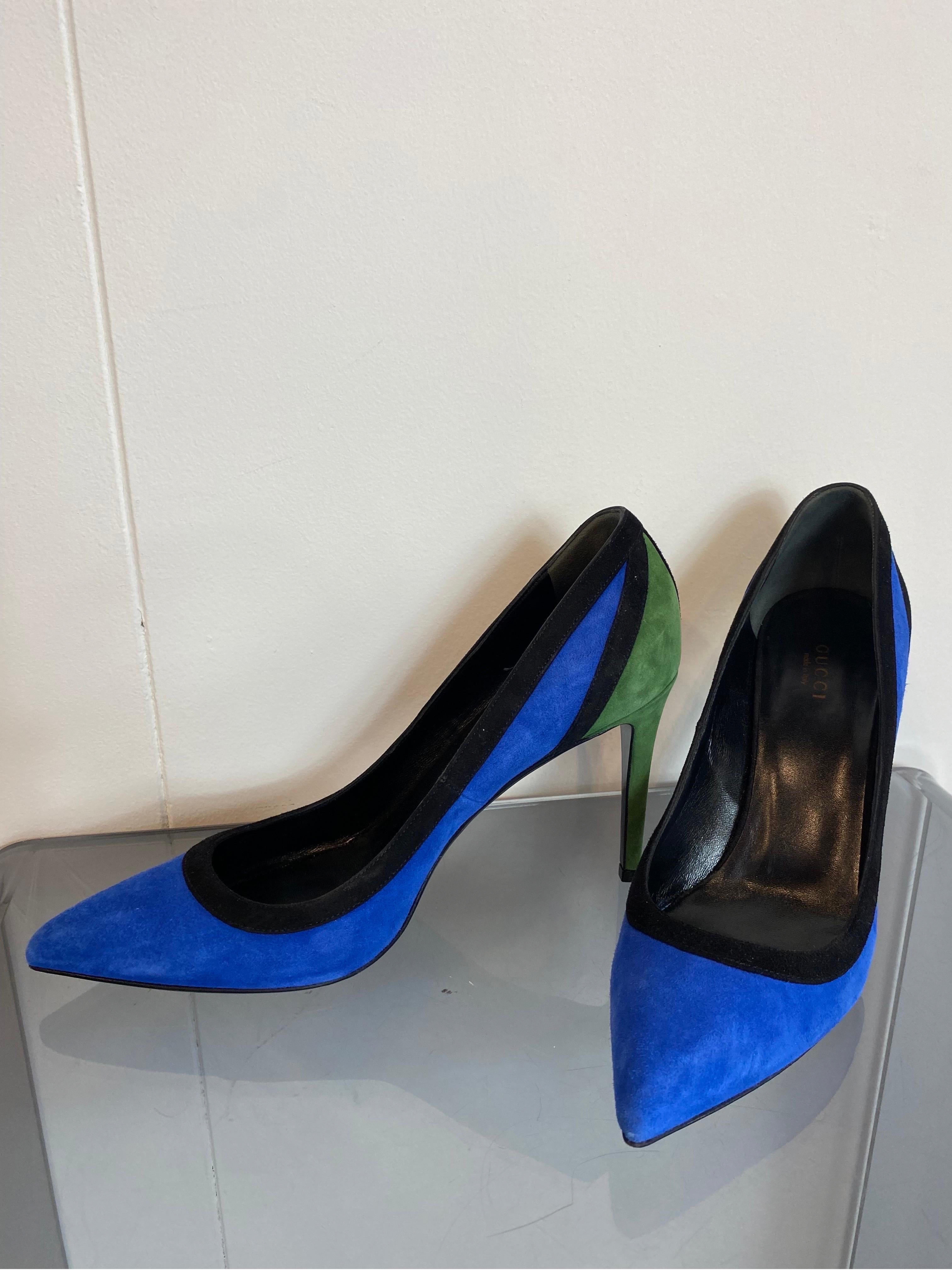 Gucci tricolor Pumps décolleté in suede 4