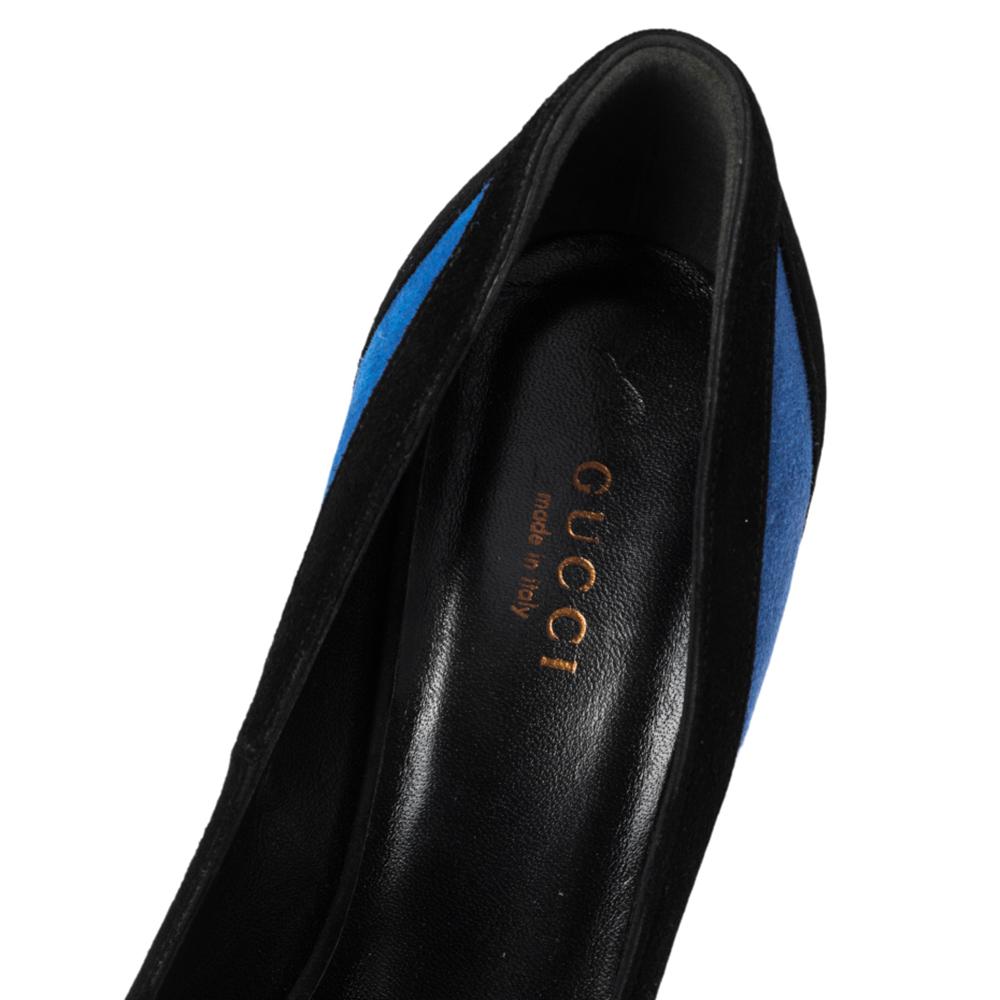 Gucci Tricolor Suede Pointed Toe Pumps Size 35.5 For Sale 1