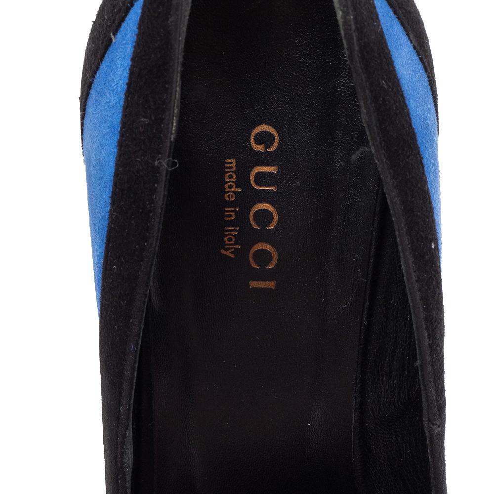 Gucci Tricolor Suede Pointed Toe Pumps Size 35.5 For Sale 1