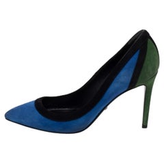 Gucci Tricolor Suede Pointed Toe Pumps Size 35.5