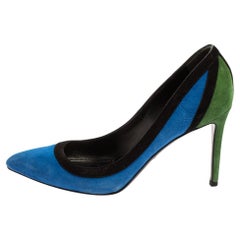 Gucci Tricolor Suede Pointed Toe Pumps Size 37