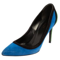 Gucci Tricolor Suede Pointed Toe Pumps Size 37