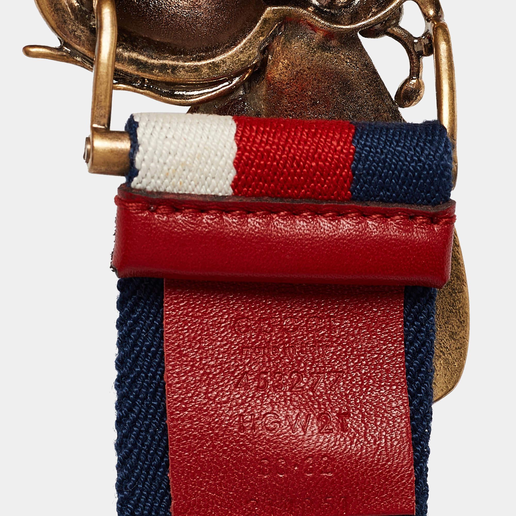 Gucci Cintura ape Regina Margherita in tela tricolore 80CM 1