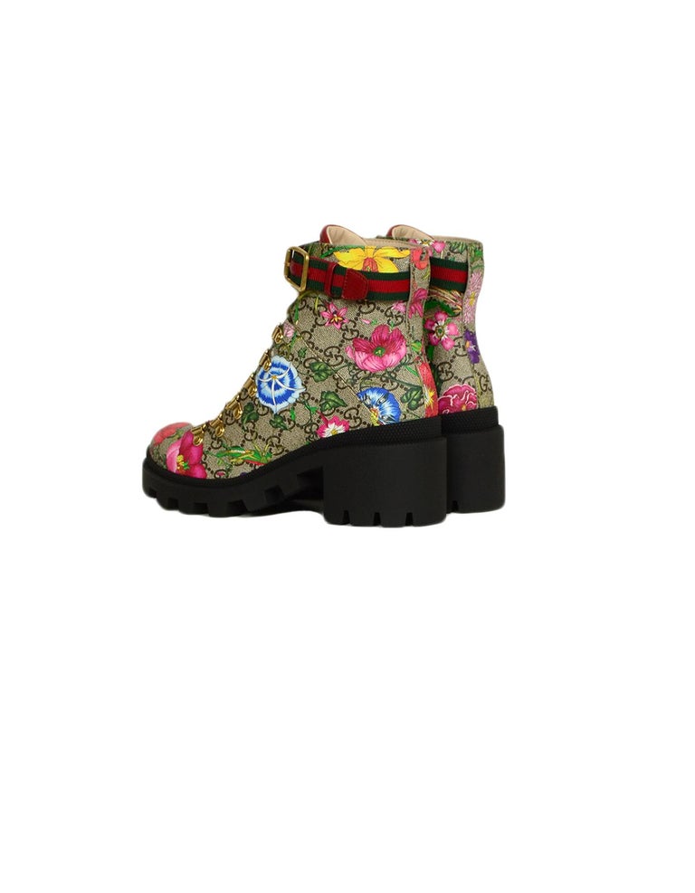 Temptation expand Fumble Gucci Trip GG Floral GG Supreme Combat Boots sz 36 rt. $980 For Sale at  1stDibs | gucci floral boots, gucci floral combat boots, gucci flower boots