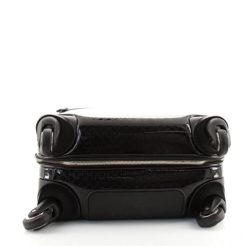 Black Gucci Trolley Rolling Luggage Microguccissima Patent
