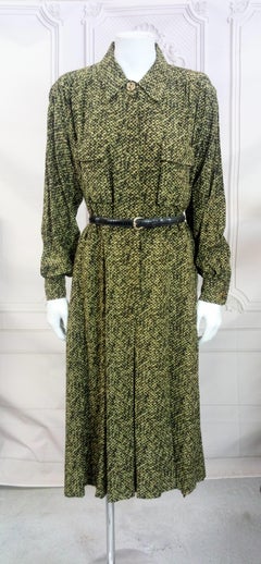 Gucci Tromp L'Oiel Silk Tweed Print Dress