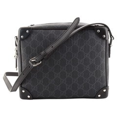 Gucci Trunk Shoulder Bag GG Coated Canvas with Studded Leather