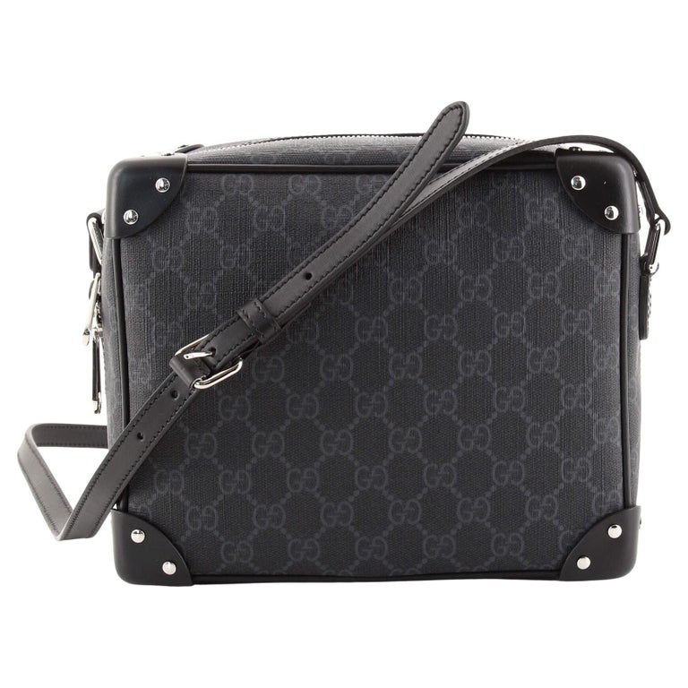 Gucci Trunk Shoulder Bag GG Coated Canvas with Studded Leather For Sale ...