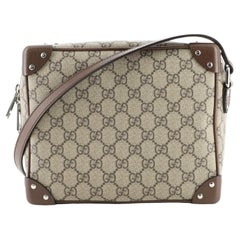 Gucci Trunk Shoulder Bag GG Coated Canvas with Studded Leather