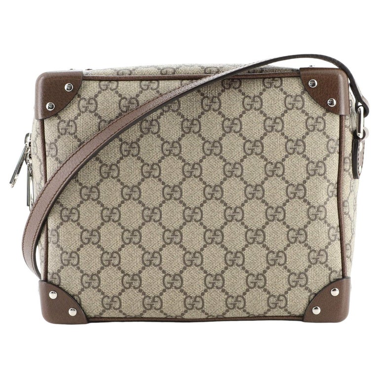Gucci Trunk Shoulder Bag GG Coated Canvas with Studded Leather at 1stDibs