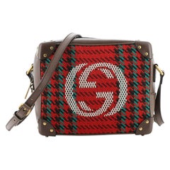 Gucci Trunk Shoulder Bag Houndstooth Canvas