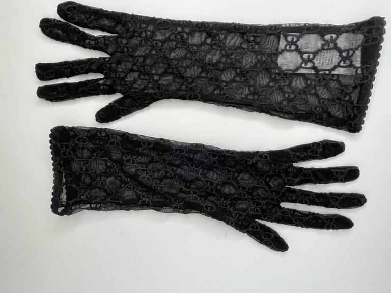 Tulle gloves with GG motif