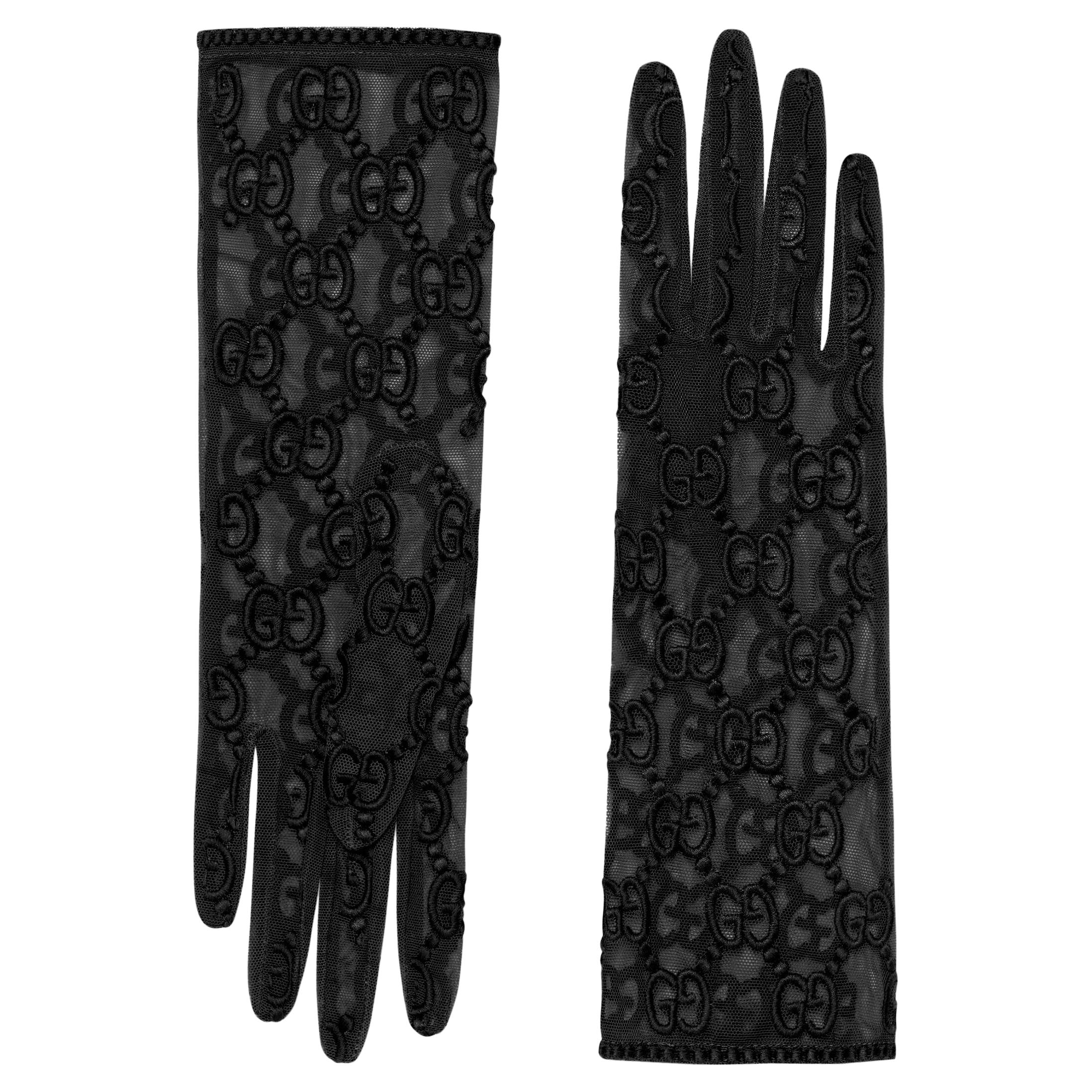 Gucci Tulle Gloves with GG Motif (Small) 432086 at 1stDibs