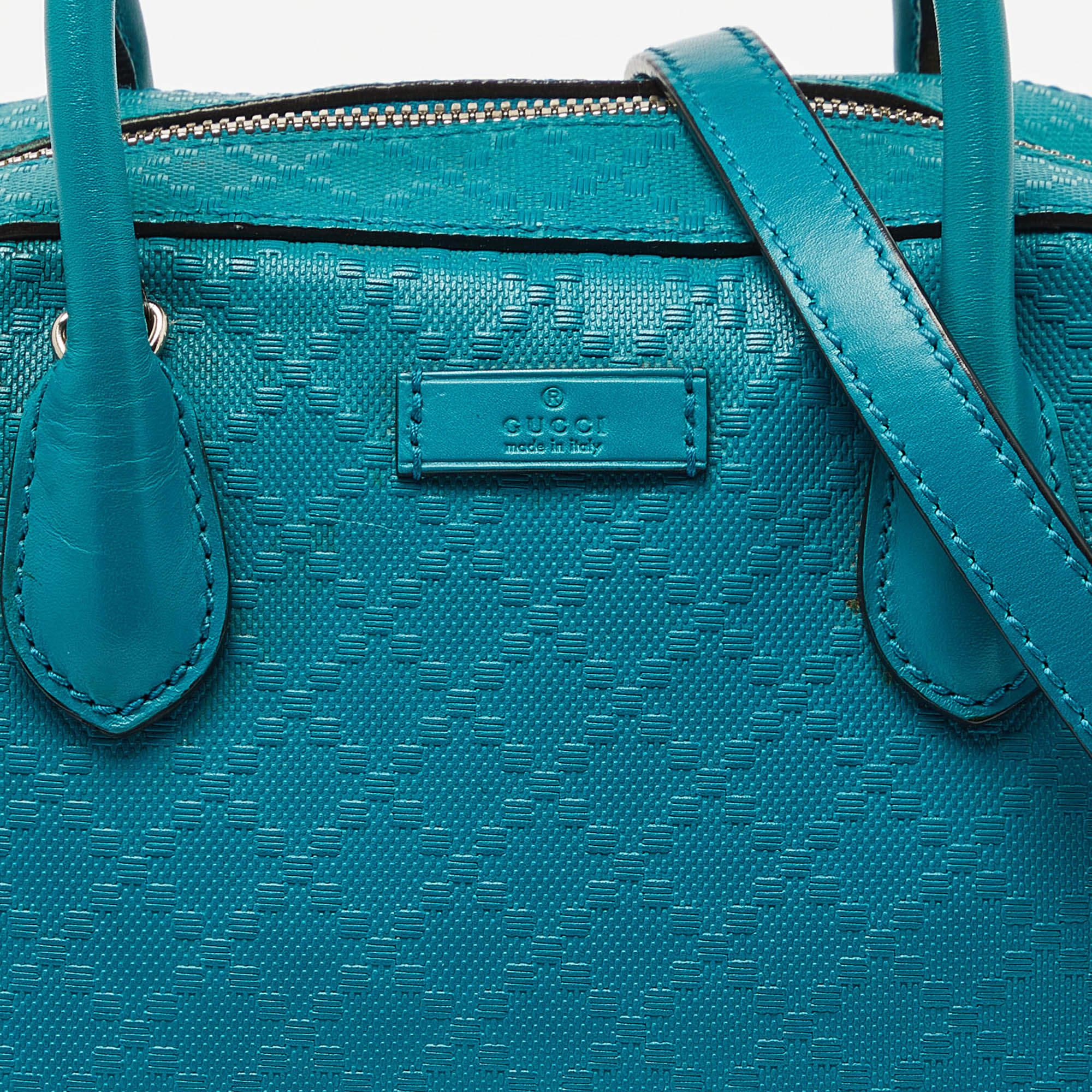 Women's Gucci Turquoise Diamante Leather Small Satchel