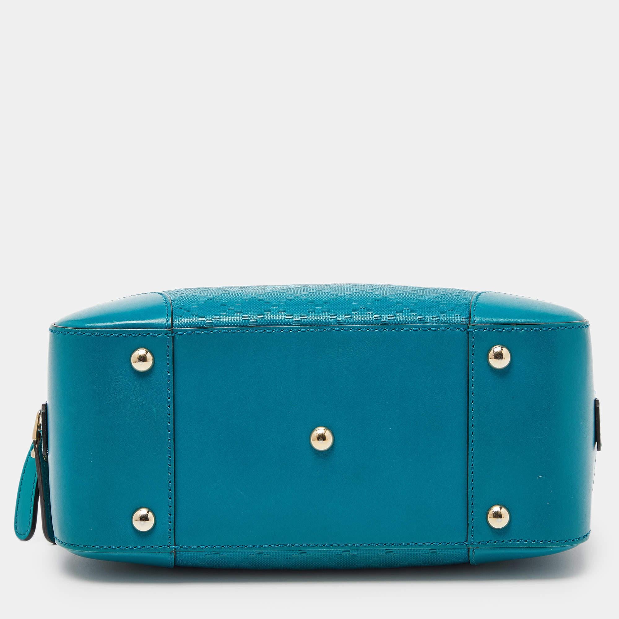 Gucci Turquoise Diamante Leather Small Satchel 1